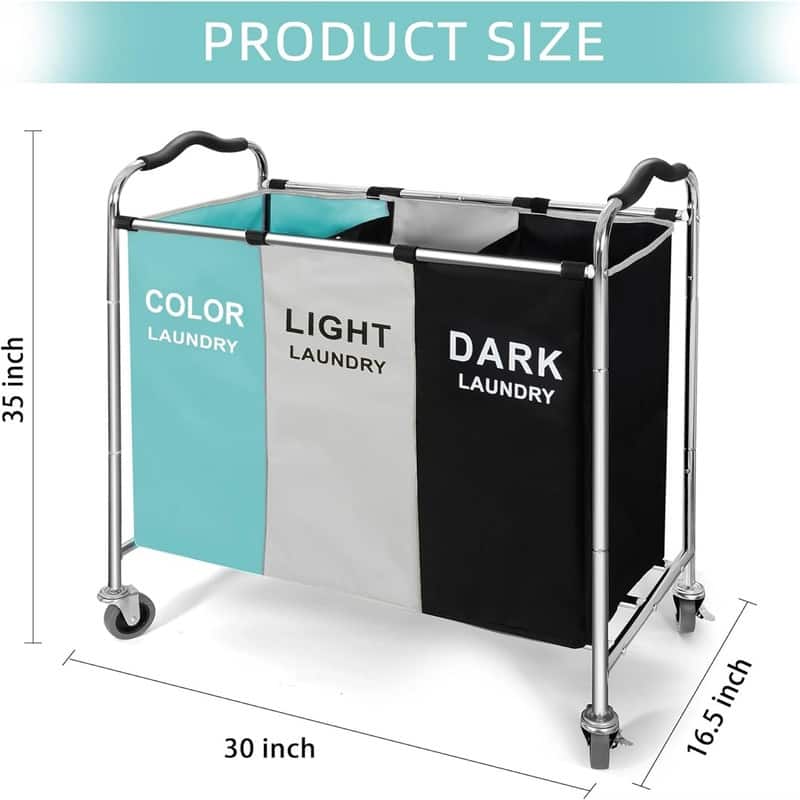 240L Laundry Hamper Large Laundry Basket with Wheels - 35"L x 16"W x 30"H