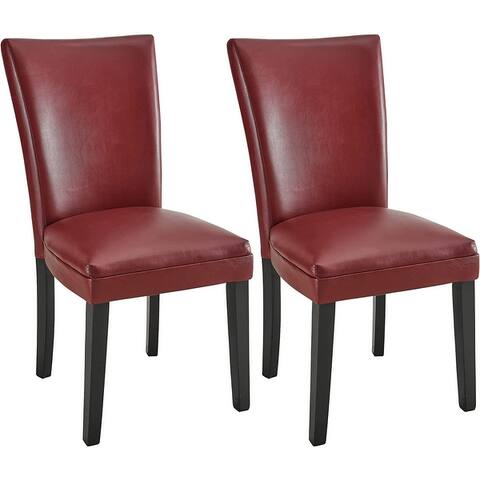 Chairs Faux Leather Dining Chairs Set of 2,Round Glass Dining Table