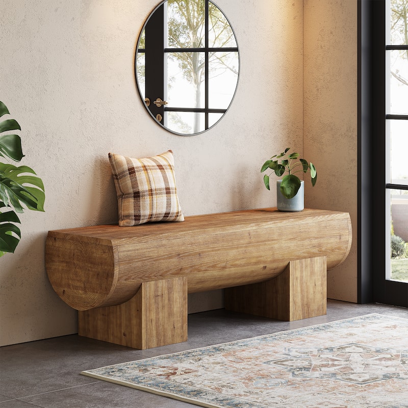Solid Wood Entryway Bench, End of Bed Bench Seat, Accent Furniture for Bedroom, Living Room, Hallway