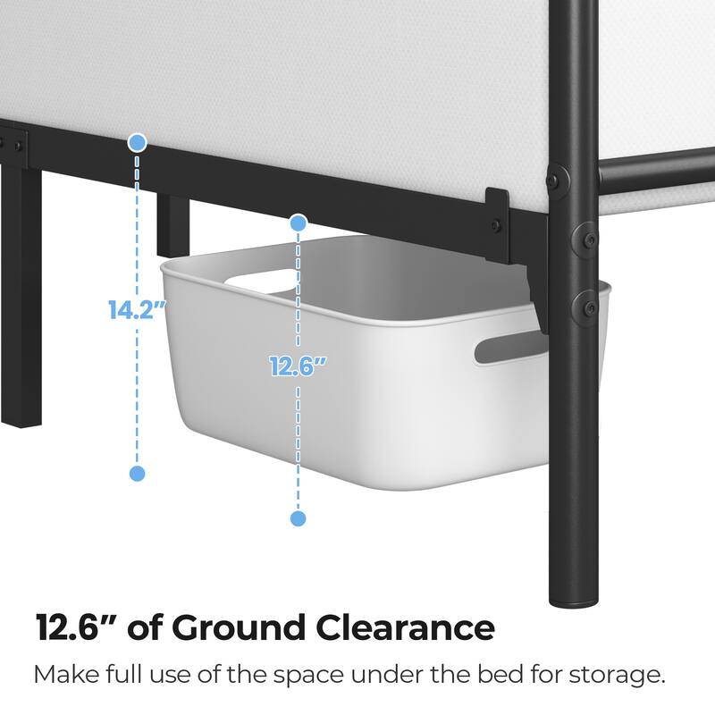 Yaheetech Metal Bed Frame Mattress Foundation with Headboard and Footboard