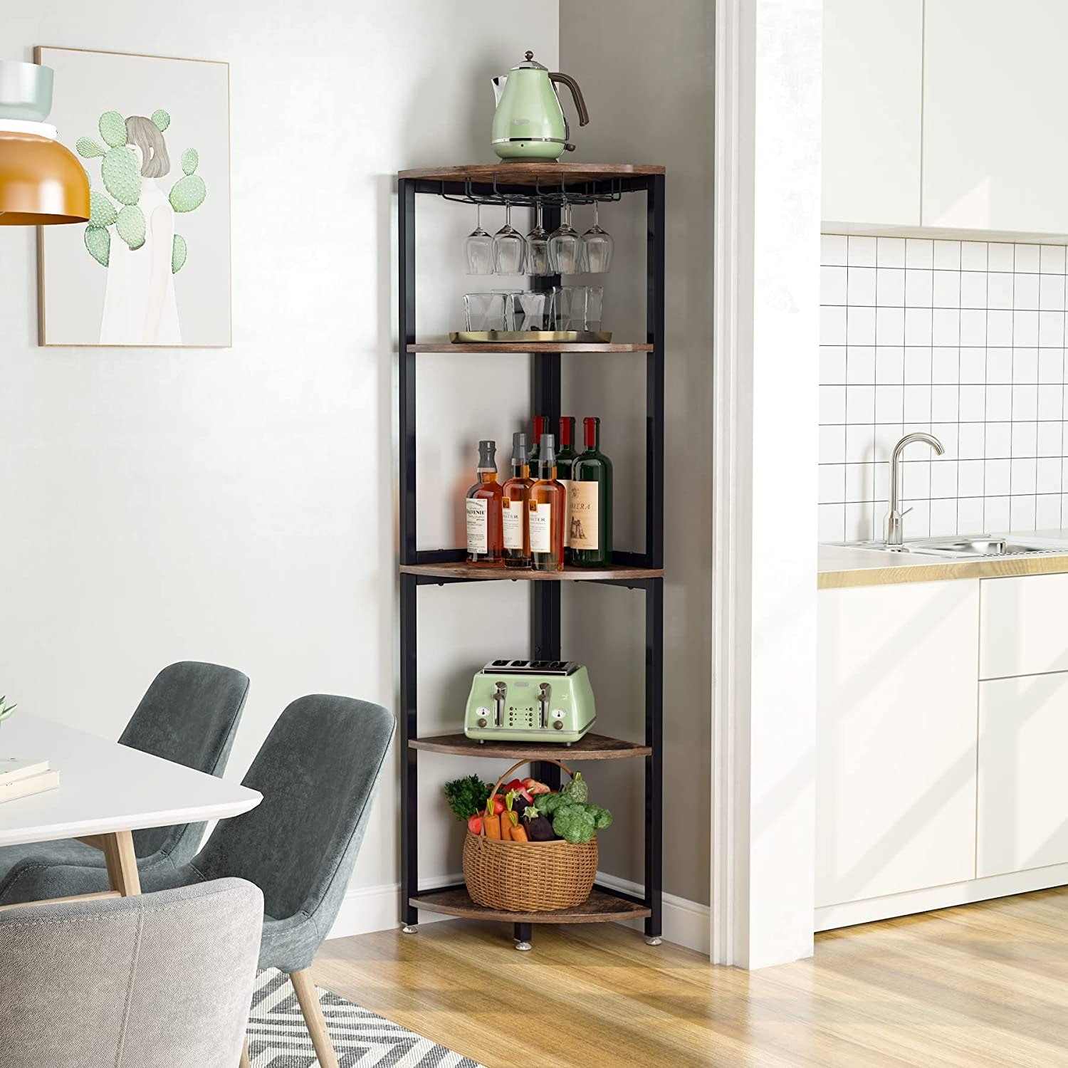 Homfa 5 tier store corner shelf