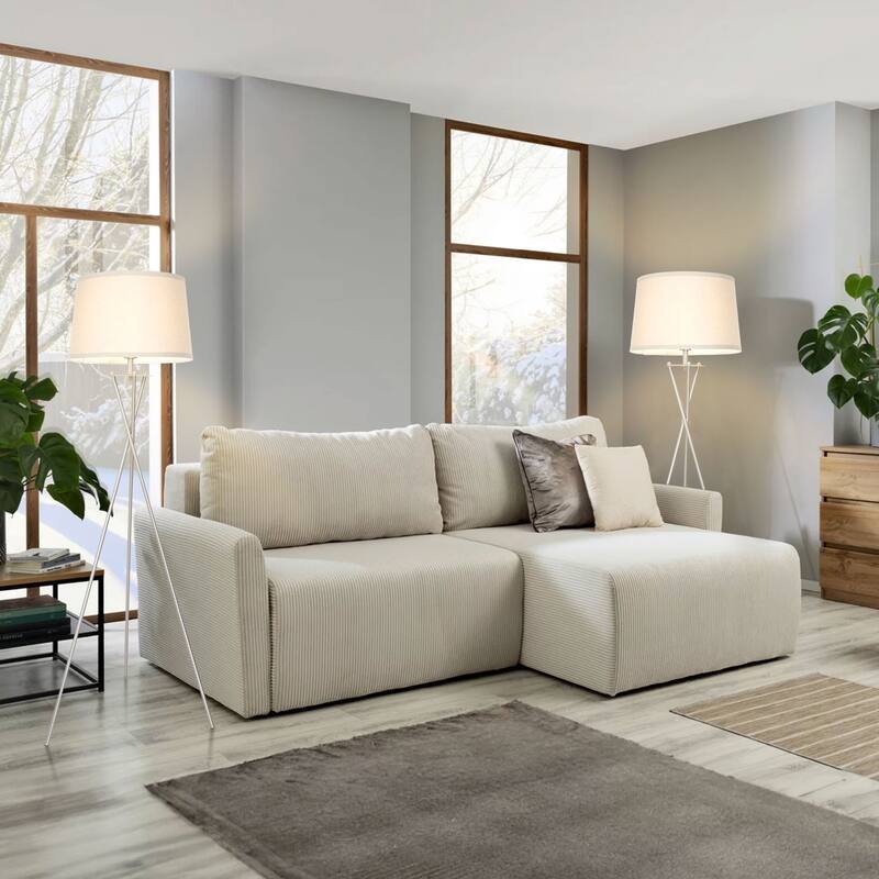 Metal Floor Lamp with Linen Shade foot switch