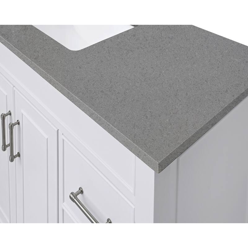 Avanity Quartz Vanity Top with Rectangular Undermount Sinks - 49" Single Sink - Contrail Matte