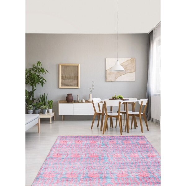 Hand-Knotted Wool Rug Bedroom Vibrance Casual Pink Rug 7'9 x 9'10 eCarpet Gallery Large Area Rug for Living Room 286831