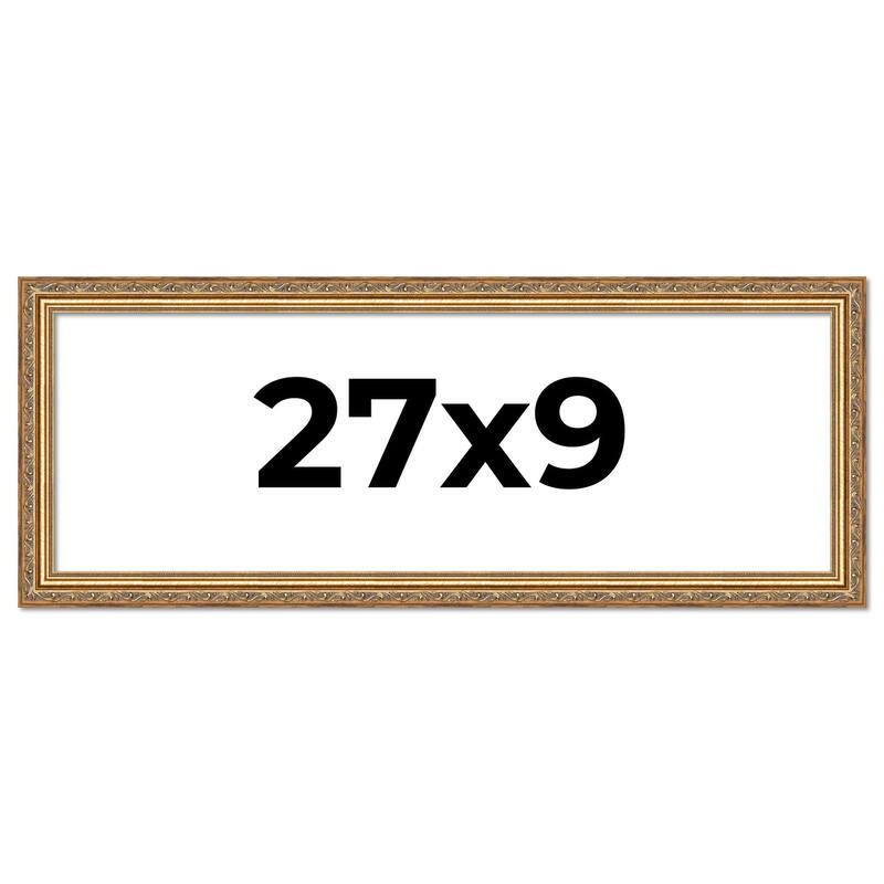 27x9 Frame Red Solid Wood Picture Frame Width 1.75 Inches | Interior Frame Depth 1 13/16 Inches