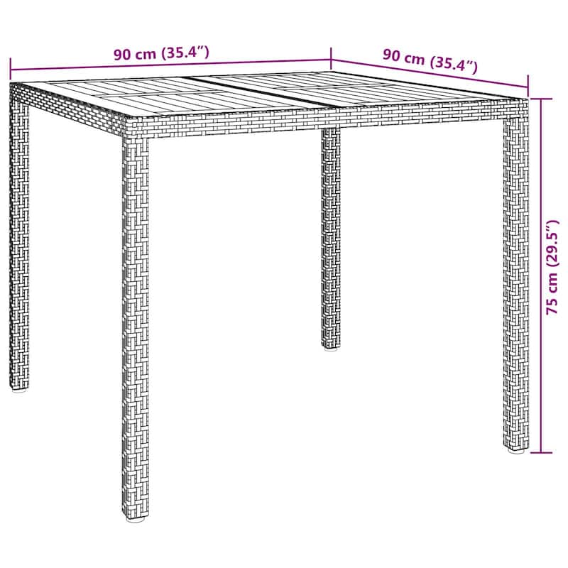 vidaXL Solid Wood Acacia Patio Table Desk Furniture Black/Gray Multi Sizes
