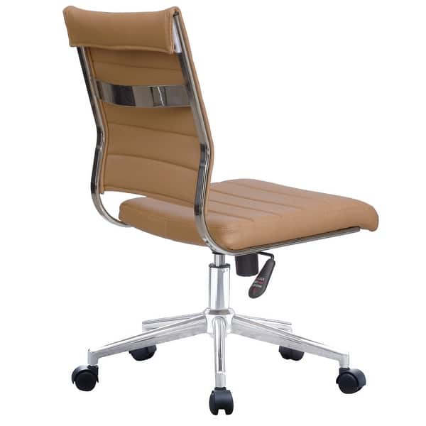 Ergonomic Executive Mid Back Pu Leather Office Chair Armless Side No Arms Tilt With Wheels Padded Seat Cushion Overstock 22808820 Perfect office chair for work from home set up at a reasonable budget. ergonomic executive mid back pu leather
