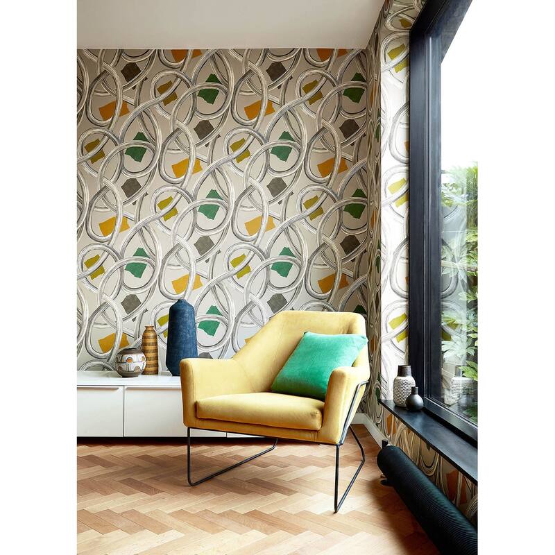 Calix Grey Twisted Geo Wallpaper