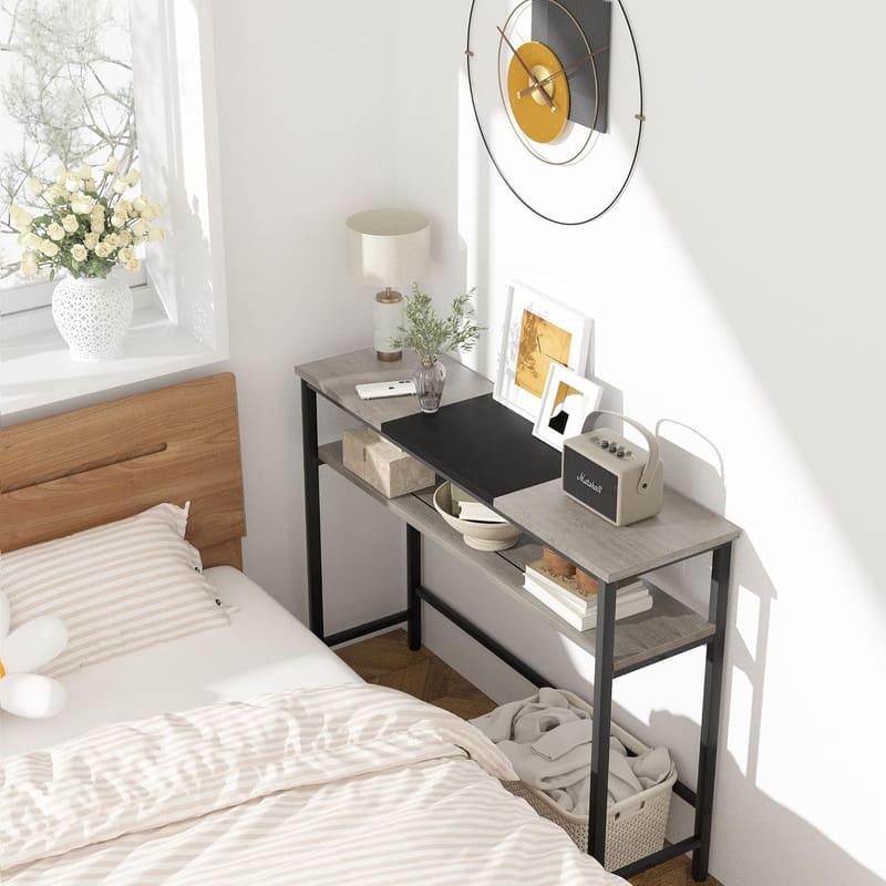 Narrow and Thin Sofa Table with Adjustable Shelves