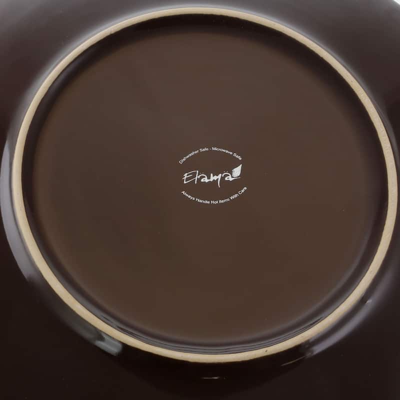 Elama Sandstone Mandala 16 Piece Round Stoneware Dinnerware Set