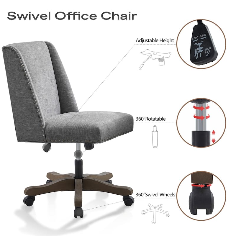 Huimo Home Office Desk Chair with Wheels, 360° Swivel