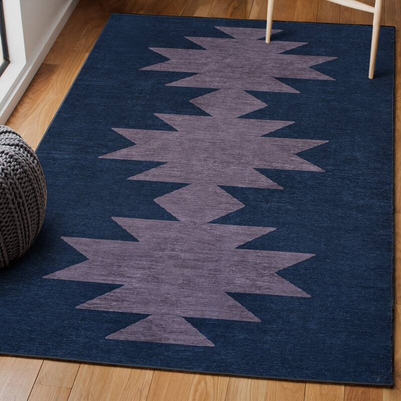 JONATHAN Y Adriel Solid Low-Pile Machine Washable Area Rug