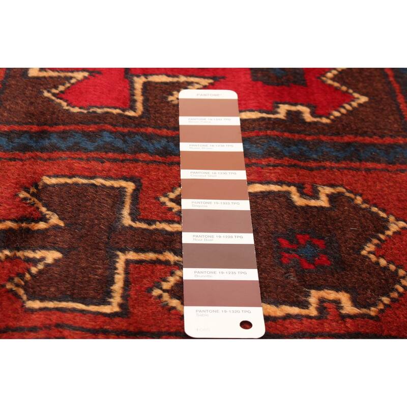 ECARPETGALLERY Hand-knotted Baluch Dark Brown Wool Rug - 3'7 x 6'2