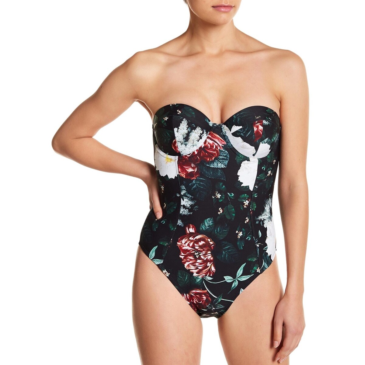 Shop Rachel Roy Womens Cleopatra Underwire One Piece Swimsuit