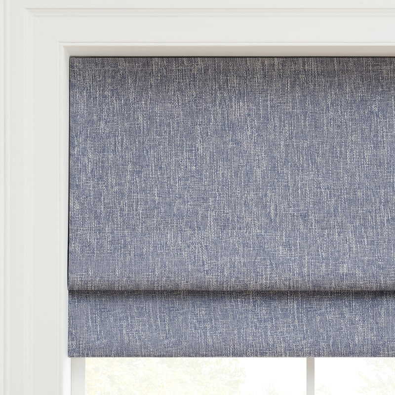 Eclipse Drew Textured Solid 100% Total Blackout Cordless Roman Shade