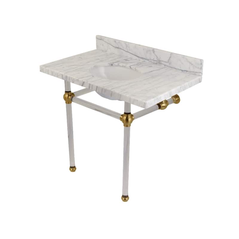 Kingston Brass Templeton 36" Oval Marble Wall Mounted Bathroom Console