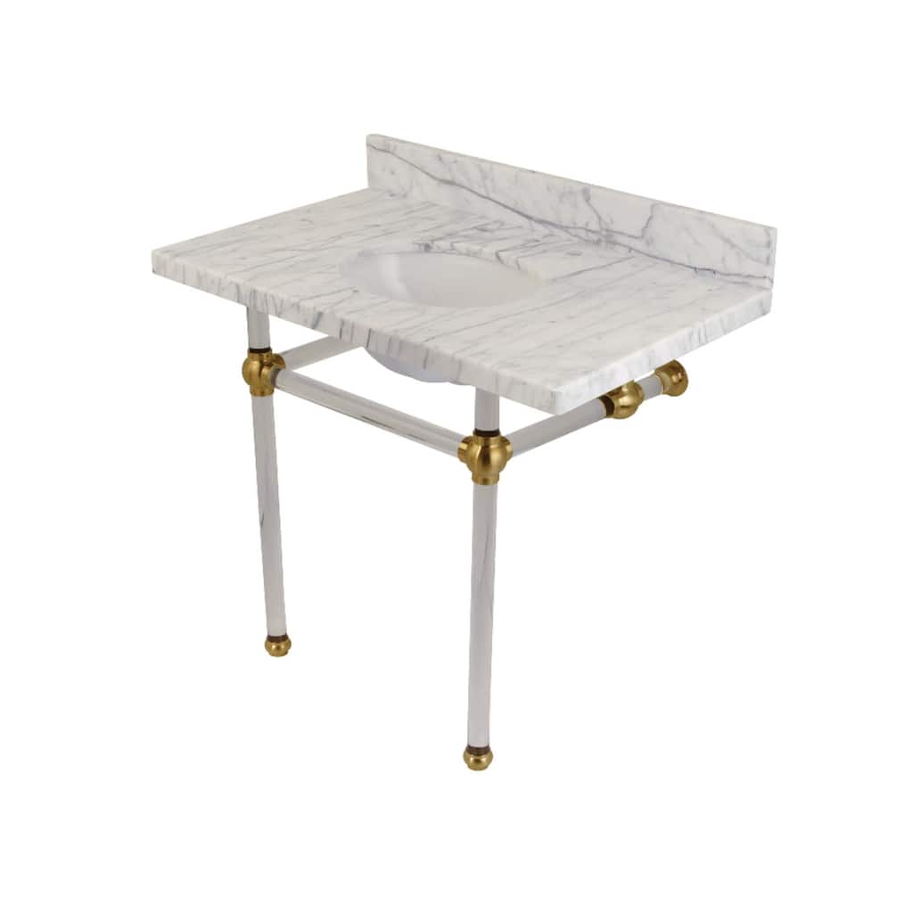 Kingston Brass Templeton 36" Oval Marble Wall Mounted Bathroom Console