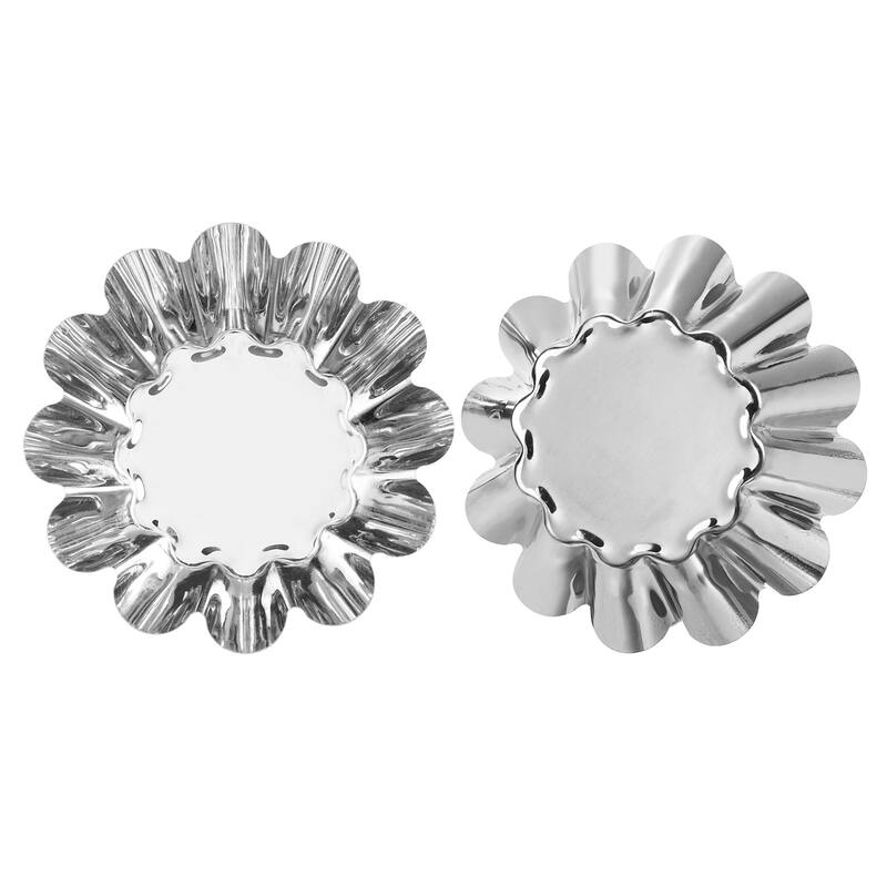 30pcs Cupcake Mold, Stainless Steel Mini Cupcake Cake Pans 2.9 x1Inch - Silver