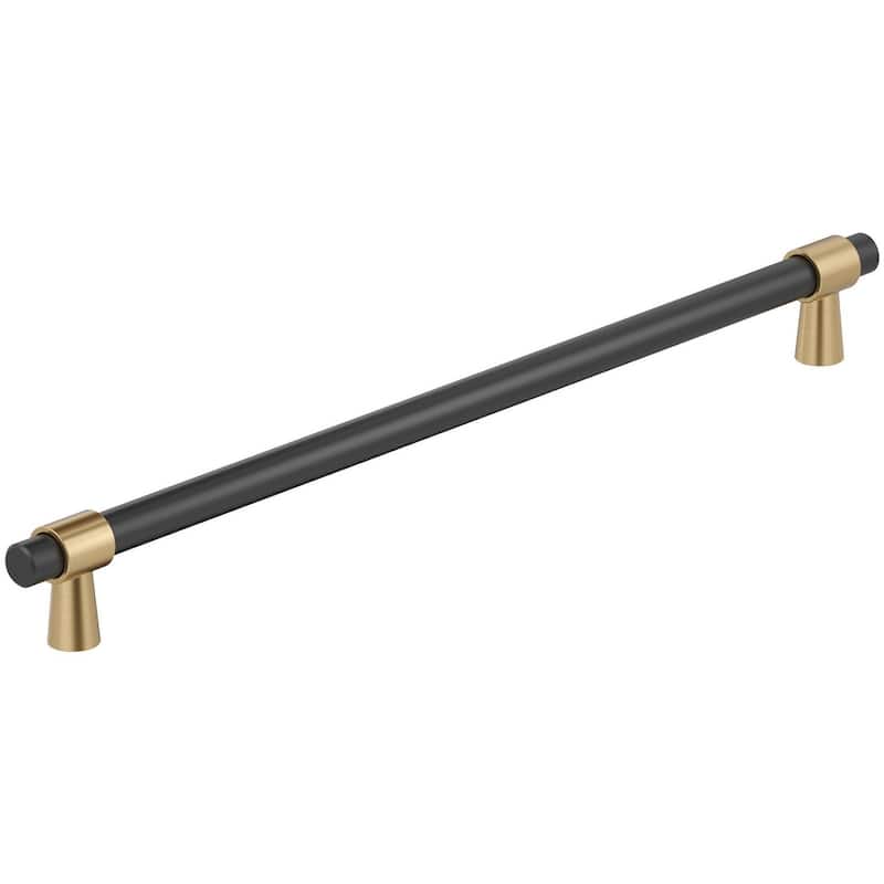 Amerock BP36984 Mergence 18" Center to Center Bar Cabinet Pull - Matte Black / Champagne Bronze
