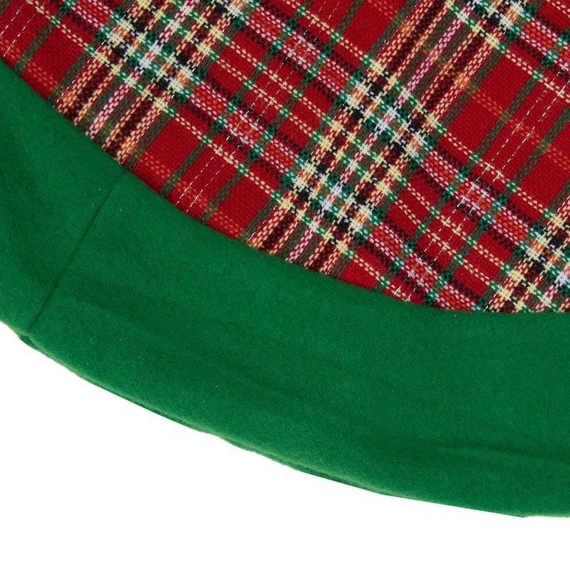 24" Green and Red Tartan Christmas Tree Skirt - 24