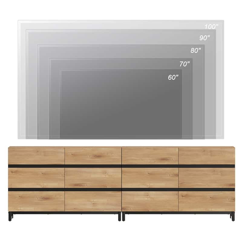 WAMPAT Dresser for Bedroom, Closet Organizers and Storage with Drawers, Chest of Drawers with Metal Base, Modern Wooden Dresser