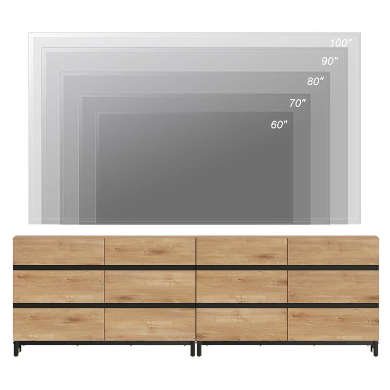 WAMPAT Modern Buffet Sideboards, Sideboard Buffet Cabinet with 6 Drawers , Coffee Bar Storage Cabinet for Kitchen
