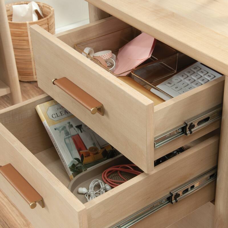 Walnut and White Writing Desk with USB Port