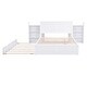 preview thumbnail 17 of 17, Frame Twin Trundle, Wood Full Size Platform Bed w/ Pull Out Twin Trundle Bed & Storage Shelves Headboard, No Box Spring Needed