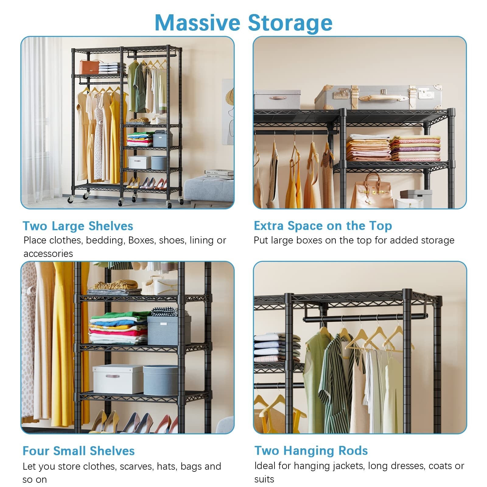 Rolling wardrobe closet best sale