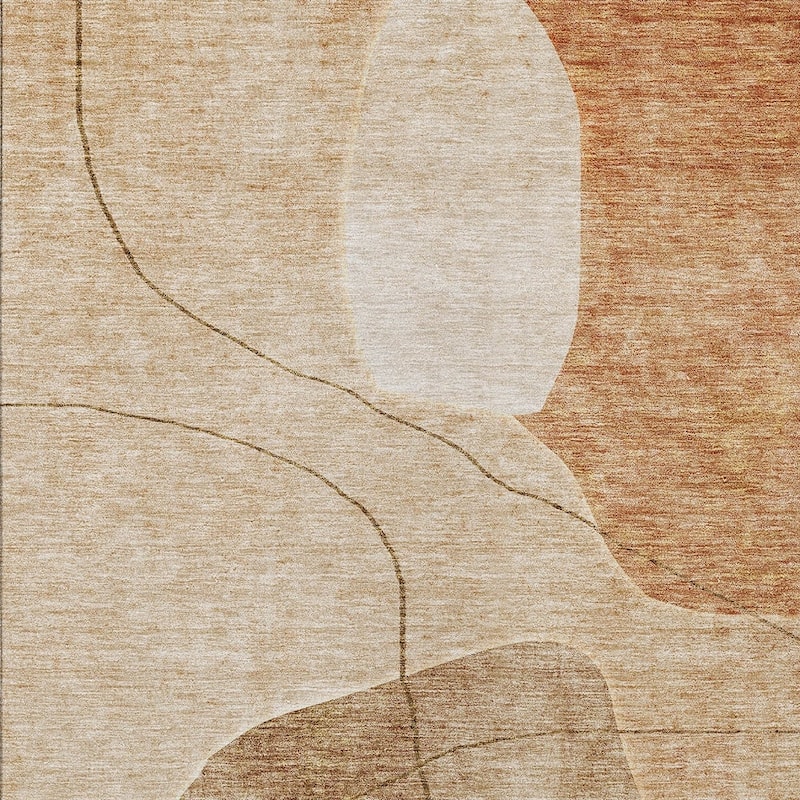 HomeRoots Abstract Transitional Rectangle Outdoor Rug