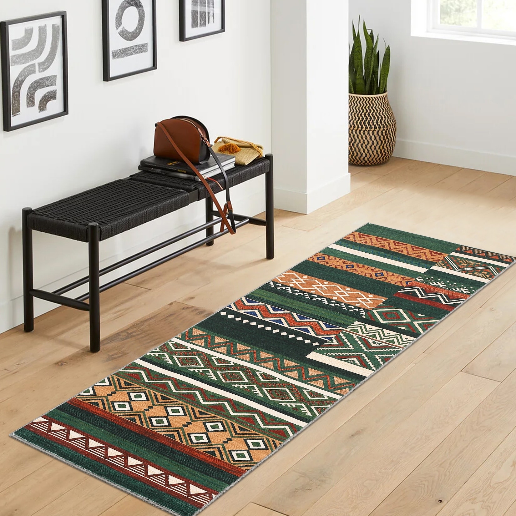 Garvee Geo Patch Washable Soft Area Rug - Overstock - 43206914