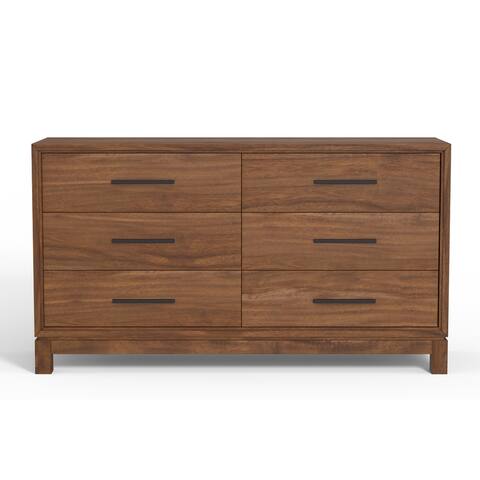 Origins by Alpine 6 Deawer Nova Dresser in Honey Maple (Brown)