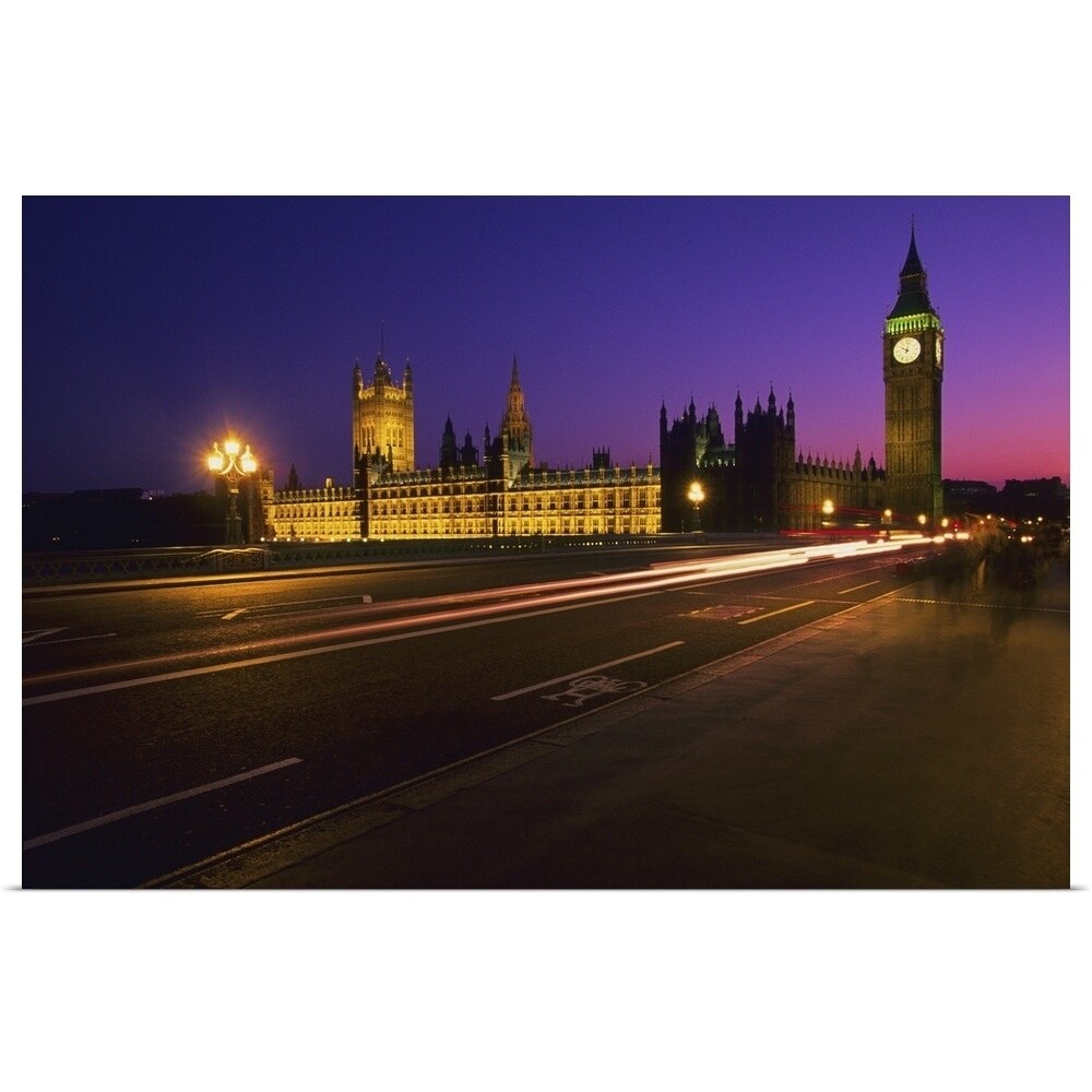 Westminster Bridge Houses Of Parliament And Big Ben Clock Tower At Night Lo Poster Print Overstock Westminster Bridge Houses Of Parliament And Big Ben Clock Tower At Night Lo Poster Print Overstock