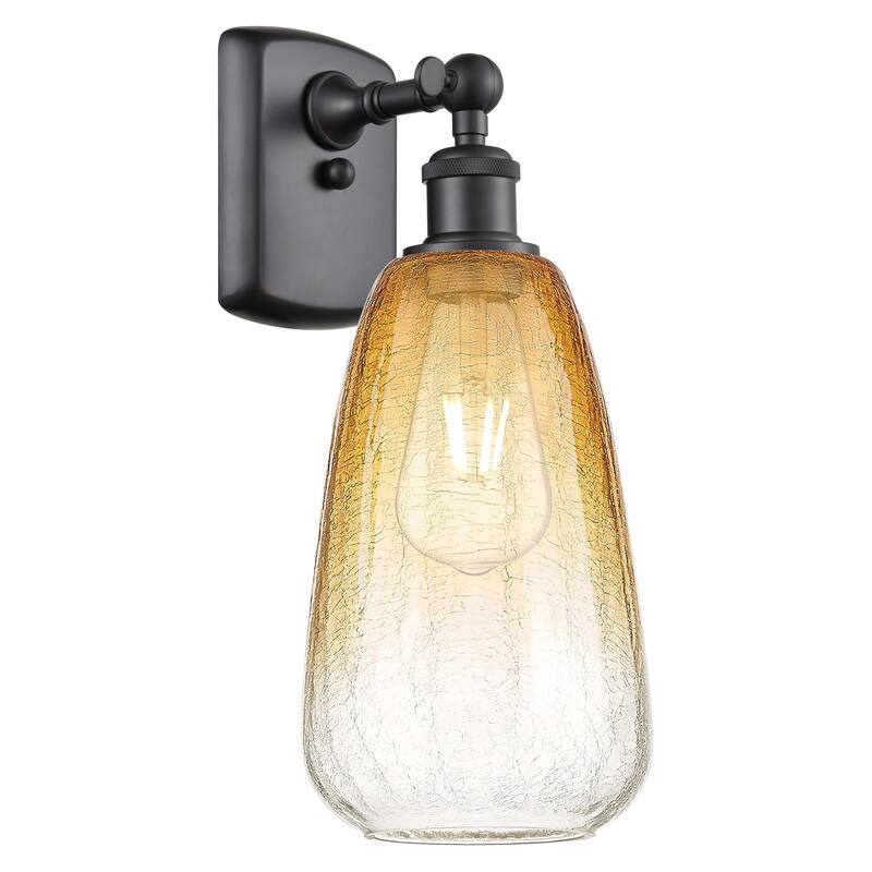 Innovations Lighting Endless Possibilities Ballston - Brookhaven Almond - 1 Light 6" Sconce - Matte Black/Amber