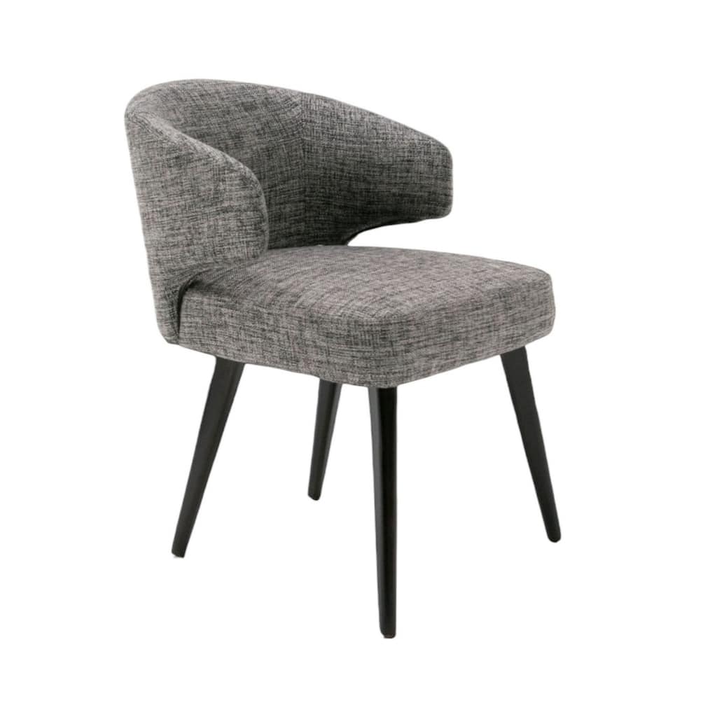 Contemporary Fabric Wing Back Armchair with Black Legs Modern Accent Seating for Dining Room - 31"H x 23"W x 24"D