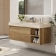 preview thumbnail 56 of 73, 48" Modern Floating Single Bathroom Vanities with Sink, Brown or Natural wood, 2 Drawers