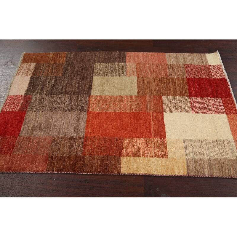 Modern Gabbeh Kashkoli Oriental Area Rug Wool Hand-knotted Carpet - 3'0" x 4'7"