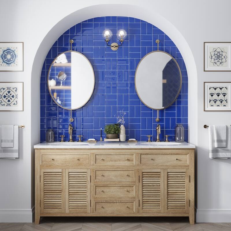 Apollo tile 3" x 6" Colorway Glossy Cobalt Blue Glass Tile (5 sq ft/case) - 40 Pack