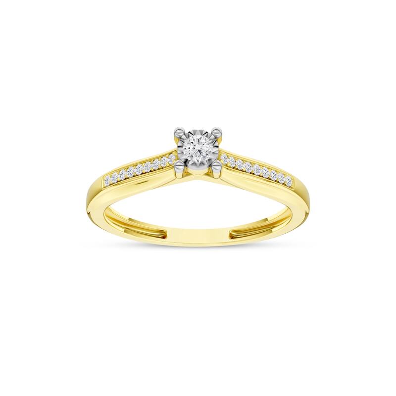 1/10ct TDW Solitaire Diamond Ring in 10K yellow Gold for Women