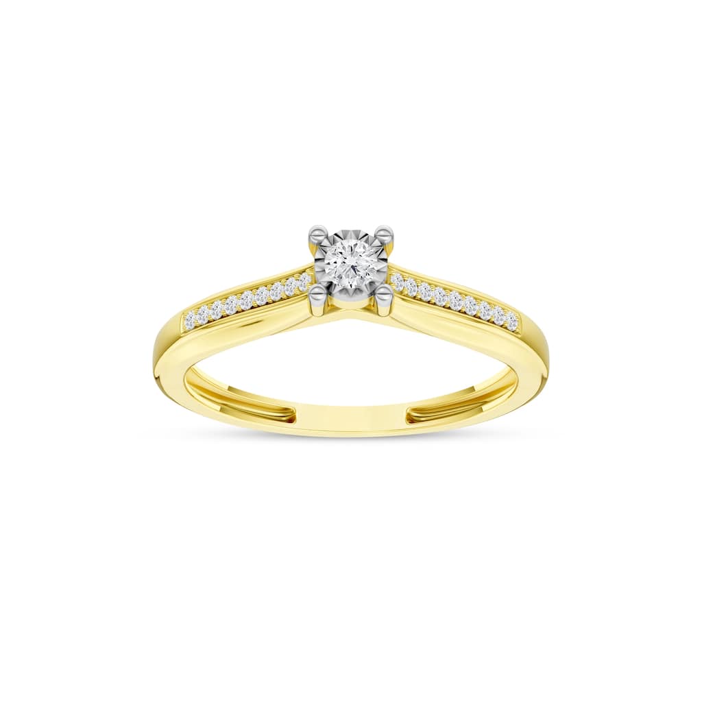 1/10ct TDW Solitaire Diamond Ring in 10K yellow Gold for Women