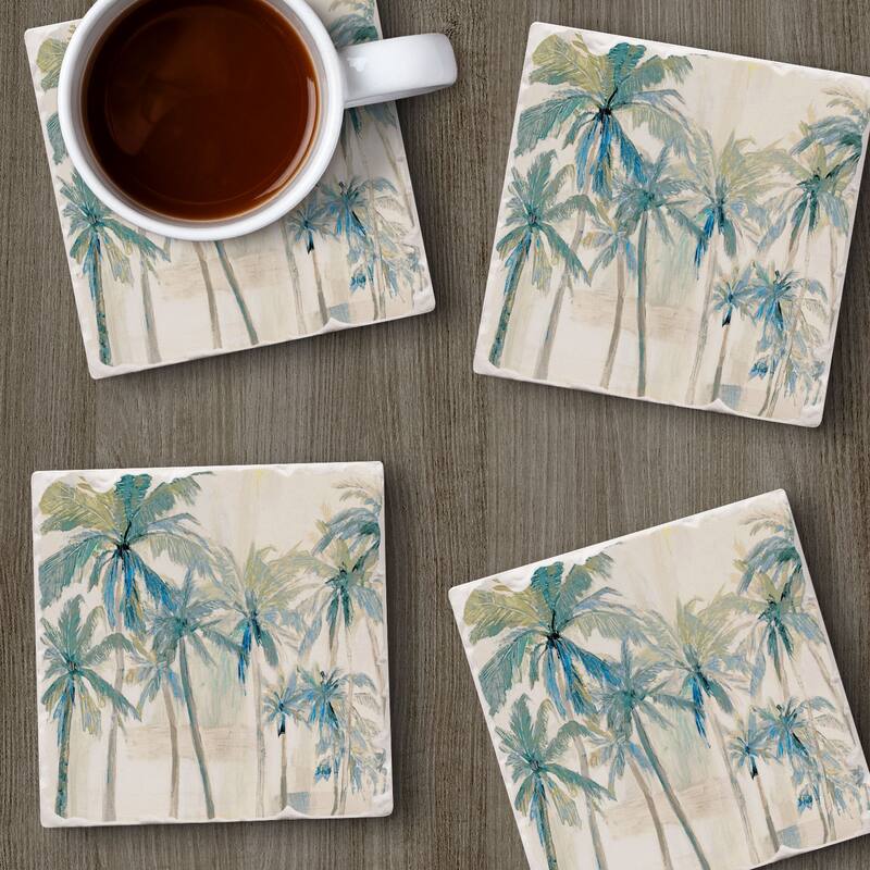 Wild Apple Graphics 4-Pack Tumbled Tile Stone Coasters with Protective Cork Backing Manufactured in The USA