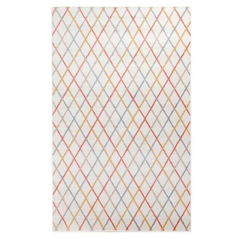 Superior Modern Geometric Diamond Trellis Indoor Area Rug