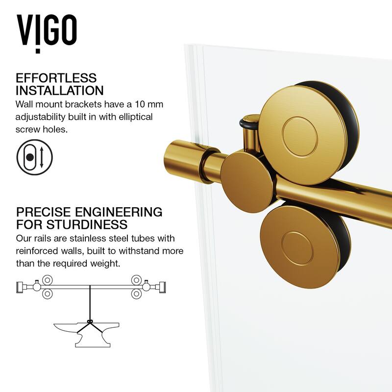 VIGO Elan 56" to 60" W x 66" H Frameless Sliding Tub Door