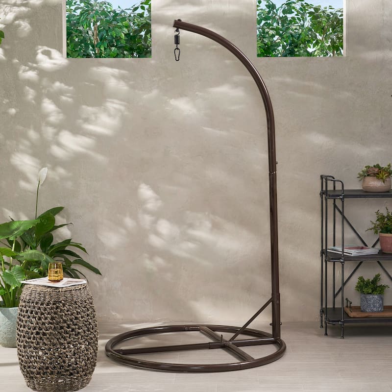Christopher Knight Home Briggs Indoor/Outdoor Hanging Chair Stand Only - Brown