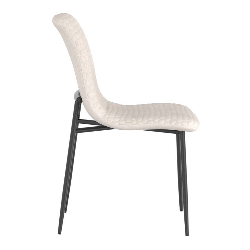 Contemporary Fabric and Metal Dining Chair, Set of 2