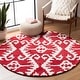 preview thumbnail 131 of 147, SAFAVIEH Handmade Wyndham Zvonka Modern Wool Rug 5' Round - Red/Ivory - Round