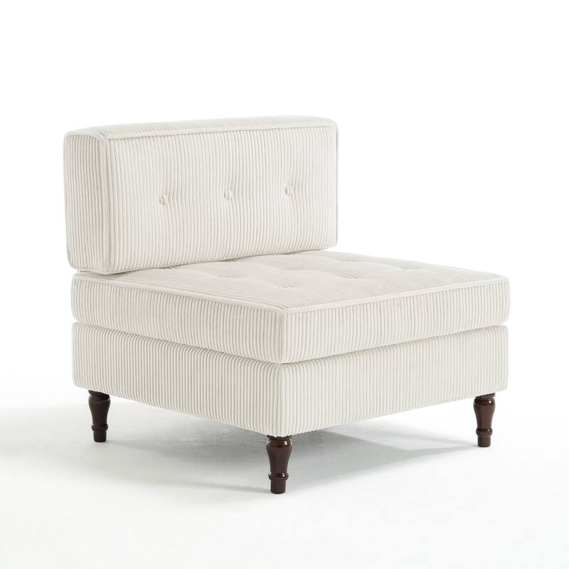 Modular Corduroy Armless Chair Upholstered Lounge Sofa