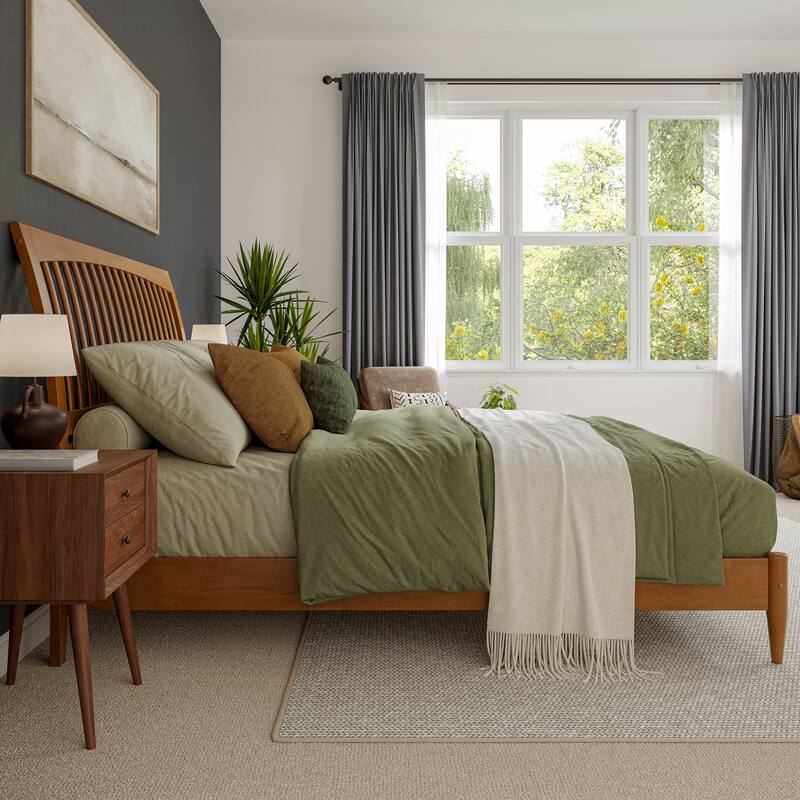 Orleans Solid Wood Low Profile Sleigh Platform Bed