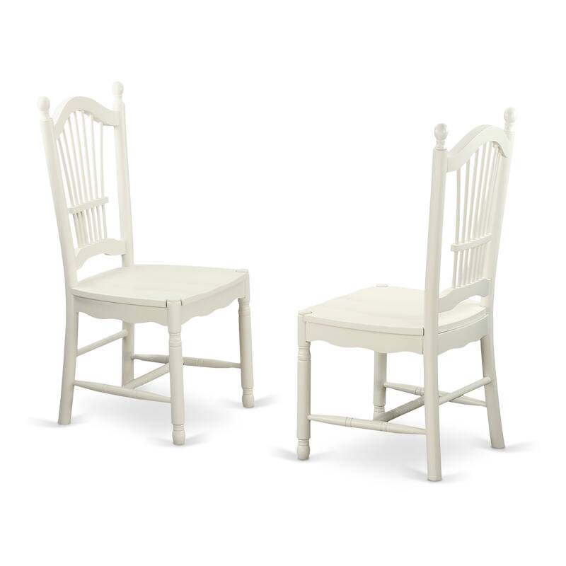 East West Furniture 5 Piece Dinette Set- a Dining Room Table and 2 Dining Chairs with 2 Benches, 36x60 Inch, Linen White