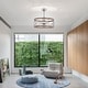 preview thumbnail 3 of 18, Ofelia 24-inch Chrome and Faux Wood 6 Lights 3 Blades Lighted Ceiling Fan with Remote